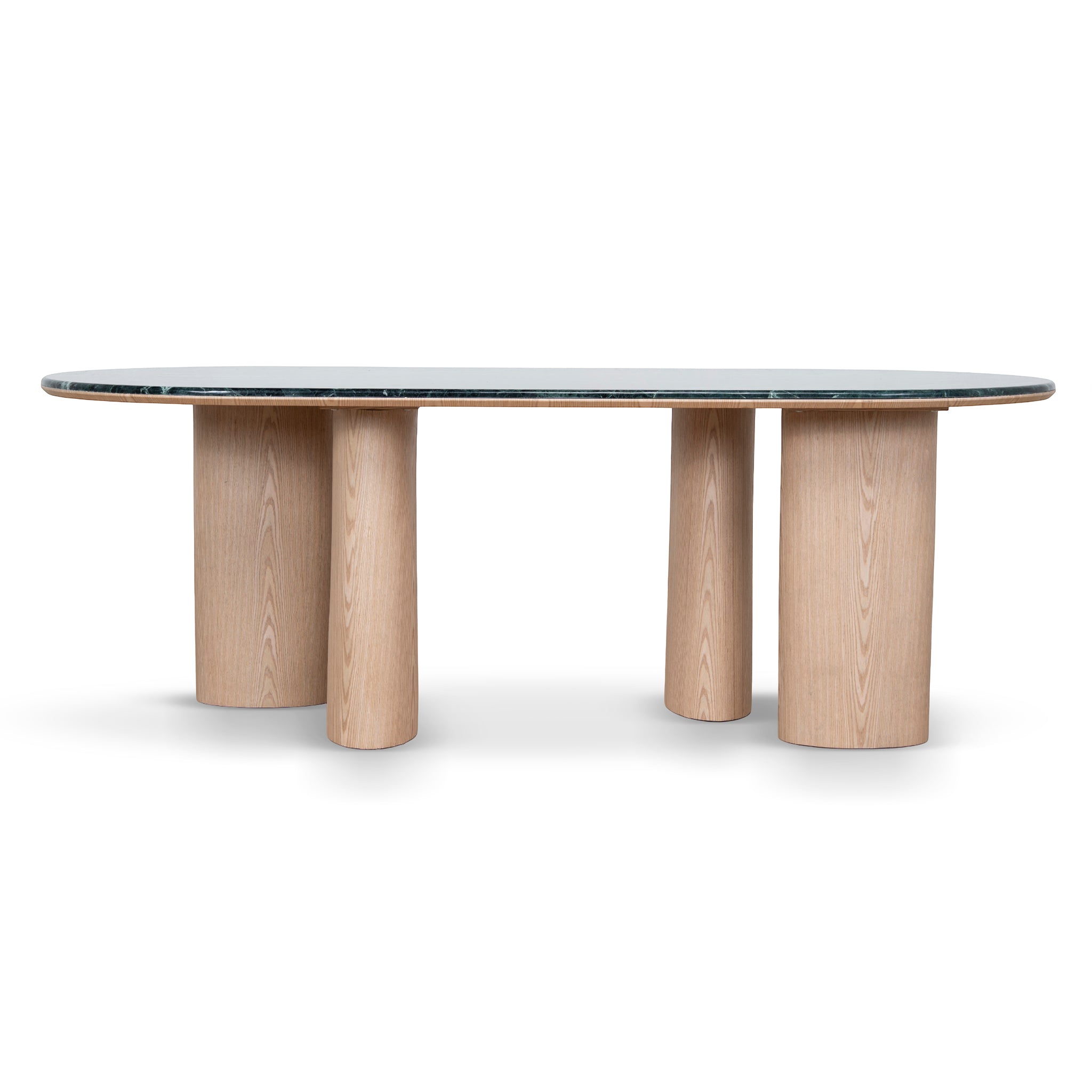 Ex Display - Vienna 2.2m Green Marble Dining Table - Natural Dining Table Mika-Core