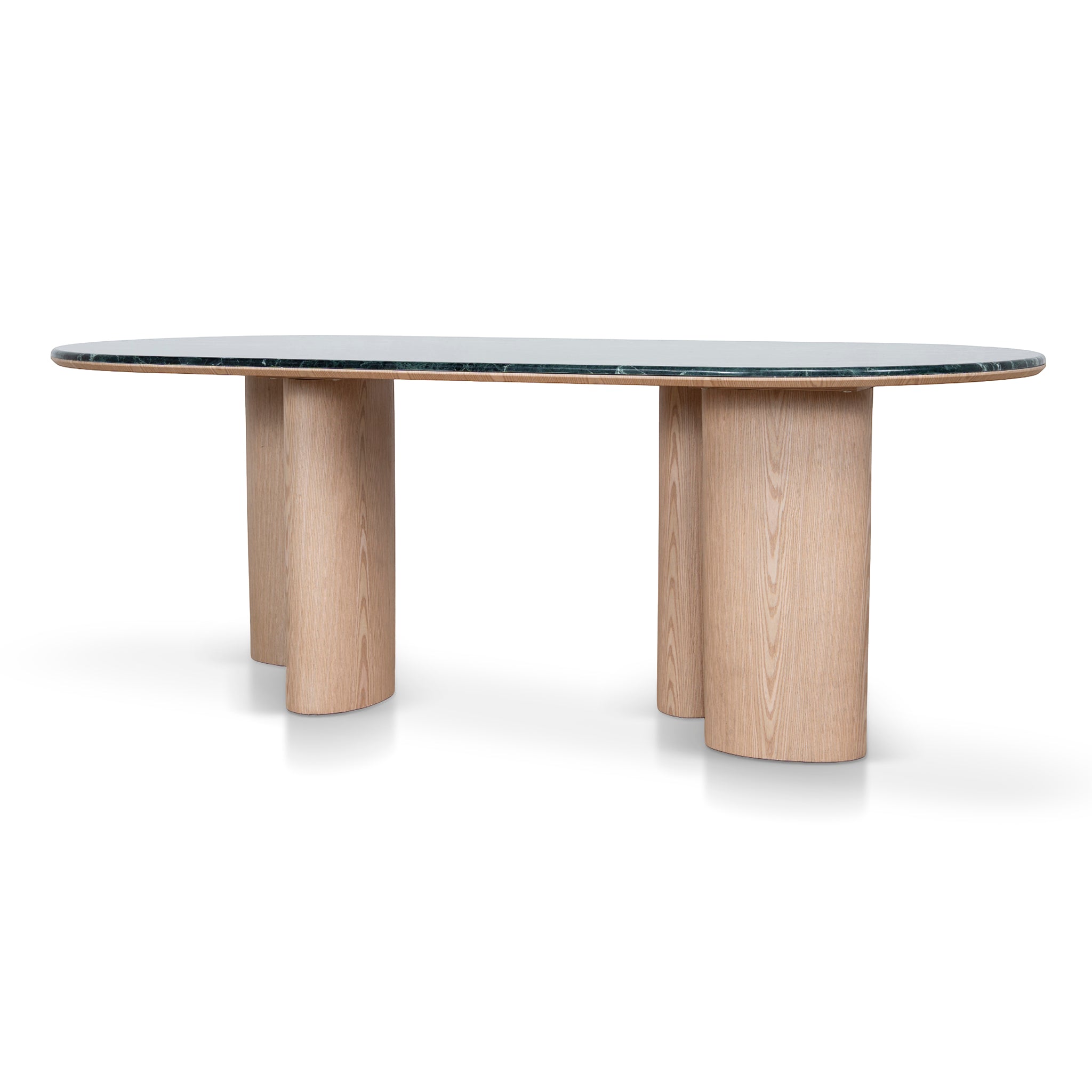 Ex Display - Vienna 2.2m Green Marble Dining Table - Natural Dining Table Mika-Core