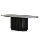 Arvena 2.2m Oval Dining Table - Black Stain Dining Table Cube Home-Core
