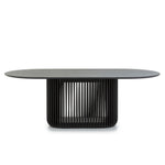 Arvena 2.2m Oval Dining Table - Black Stain Dining Table Cube Home-Core