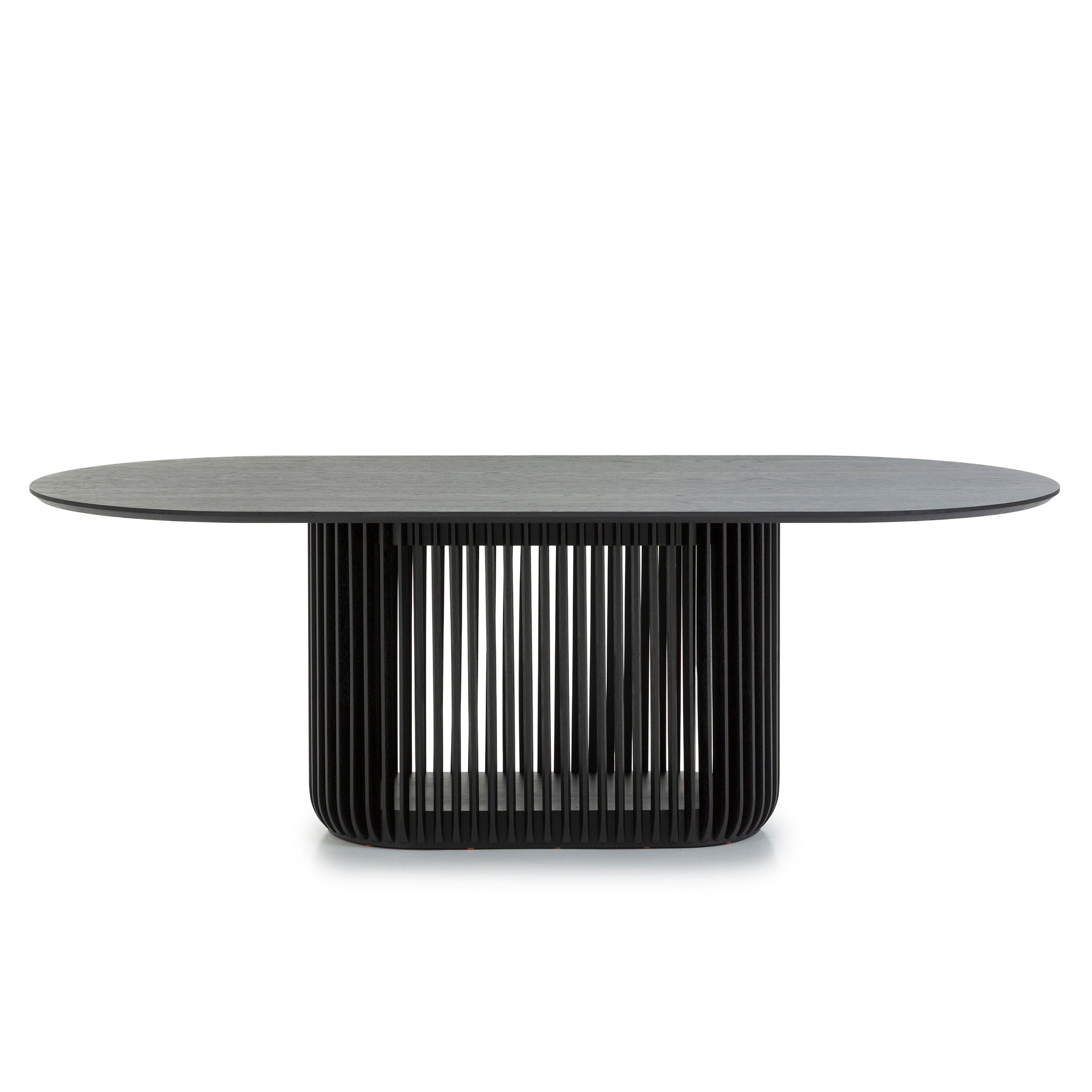 Arvena 2.2m Oval Dining Table - Black Stain Dining Table Cube Home-Core
