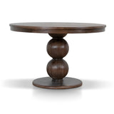 Orlun 1.2m Round Elm Dining Table - Walnut Dining Table Nicki-Core