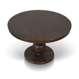 Orlun 1.2m Round Elm Dining Table - Walnut Dining Table Nicki-Core