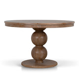 Ex Display - Orlun 1.2m Round Elm Dining Table - Natural Dining Table Nicki-Core