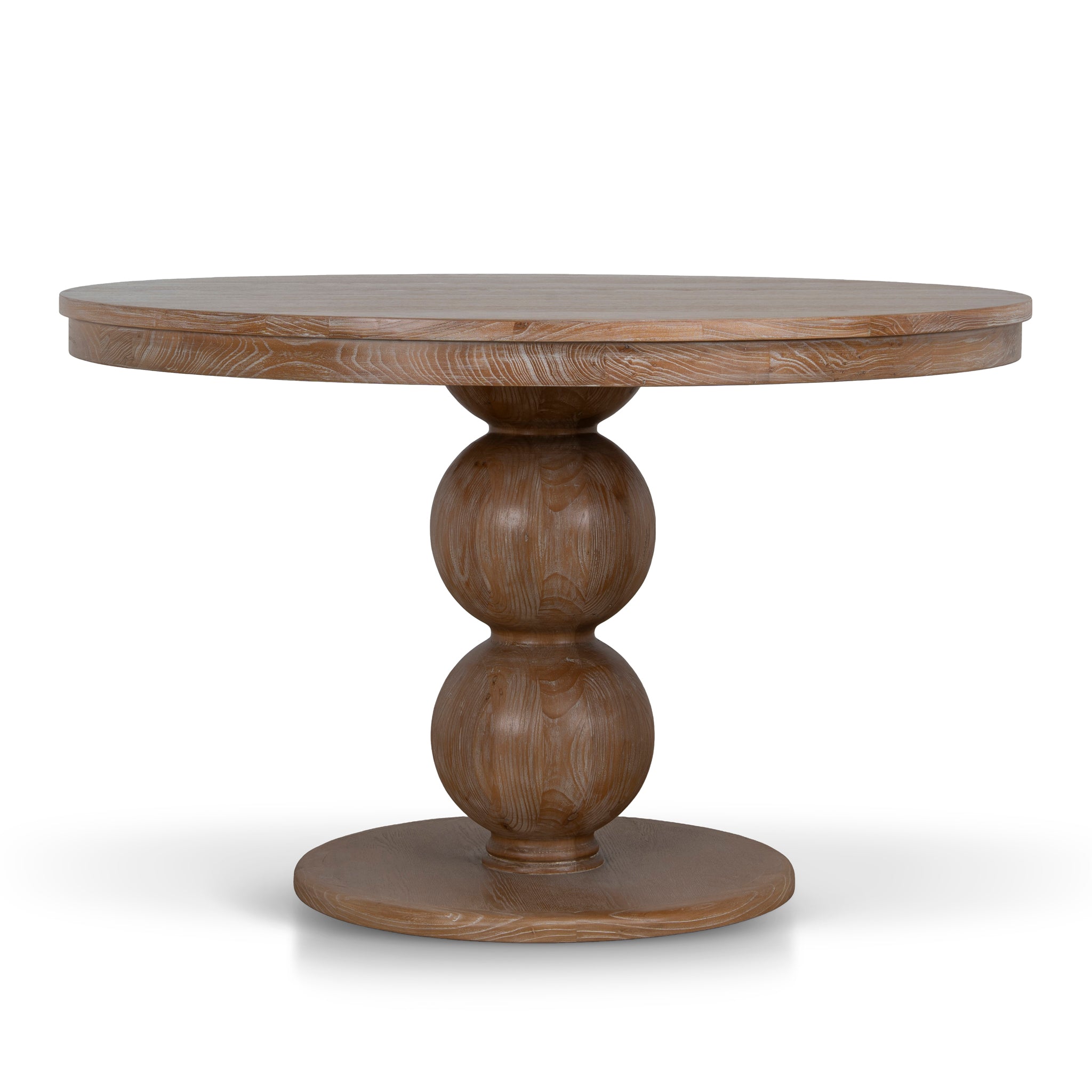 Ex Display - Orlun 1.2m Round Elm Dining Table - Natural Dining Table Nicki-Core