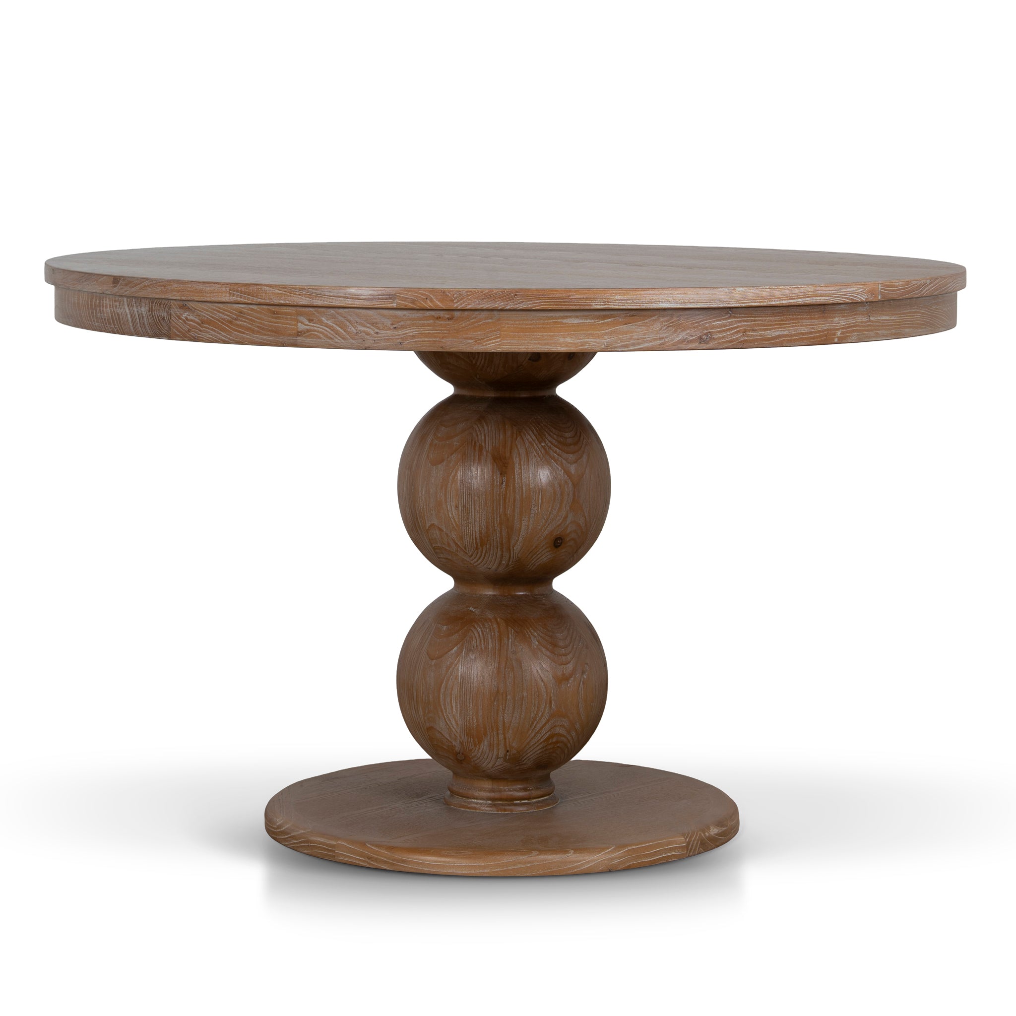 Ex Display - Orlun 1.2m Round Elm Dining Table - Natural Dining Table Nicki-Core