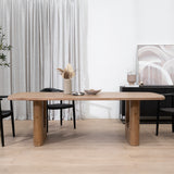 Auralin 2.4m Elm Dining Table - Natural Dining Table Nicki-Core