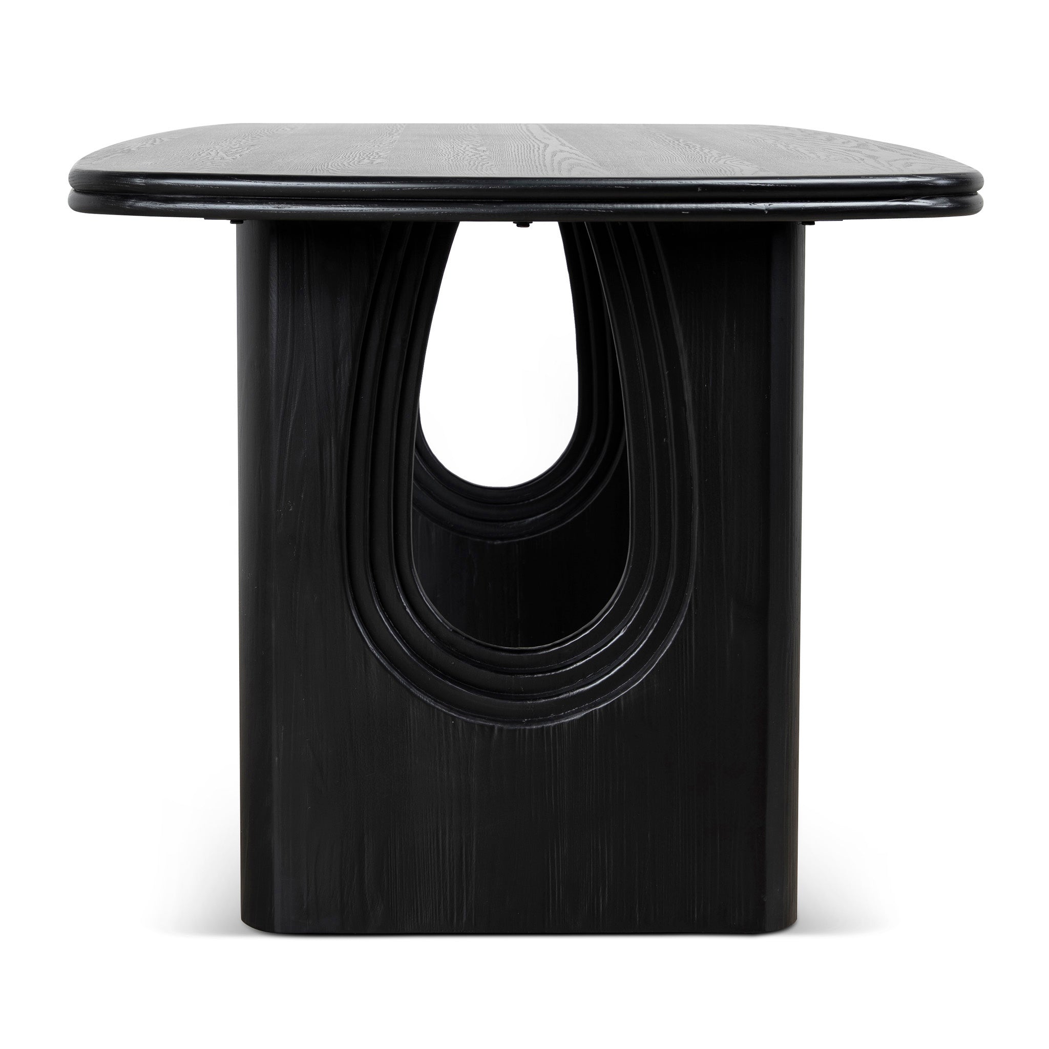Auralin 1.8m Elm Dining Table - Full Black Dining Table Nicki-Core