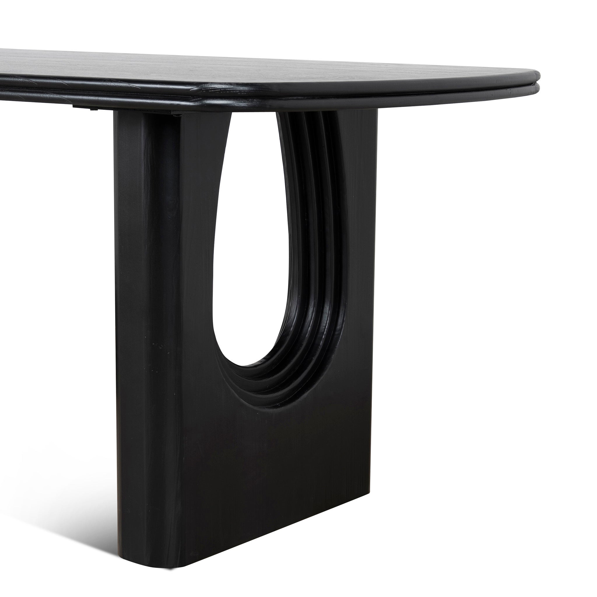 Auralin 1.8m Elm Dining Table - Full Black Dining Table Nicki-Core