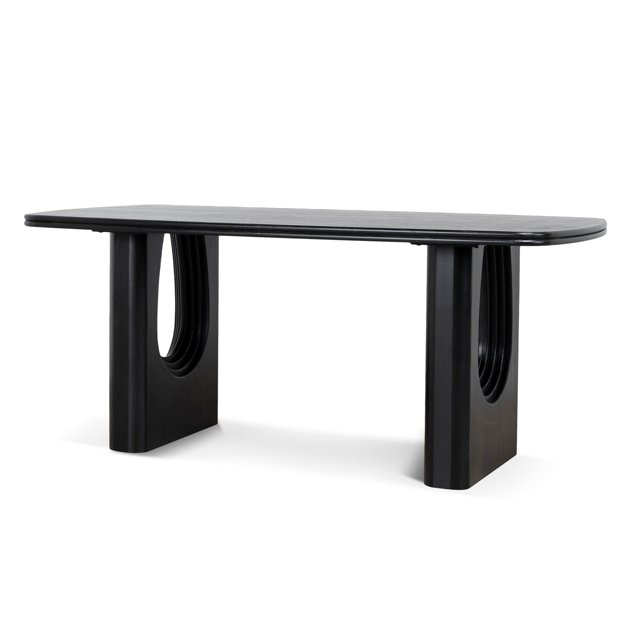 Auralin 1.8m Elm Dining Table - Full Black Dining Table Nicki-Core