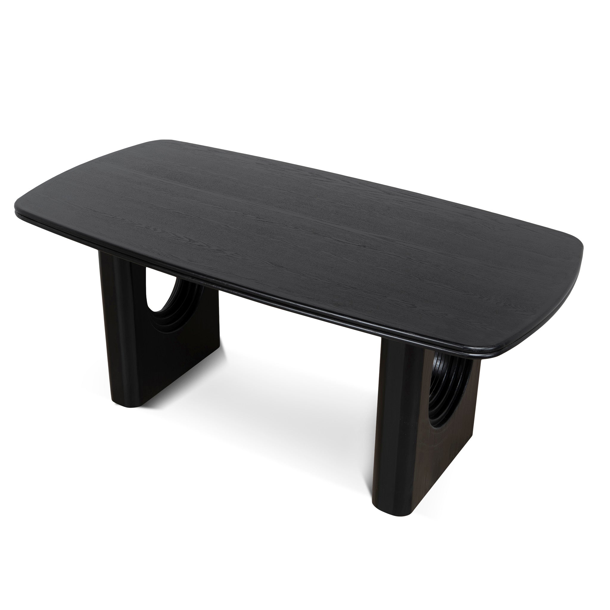 Auralin 1.8m Elm Dining Table - Full Black Dining Table Nicki-Core
