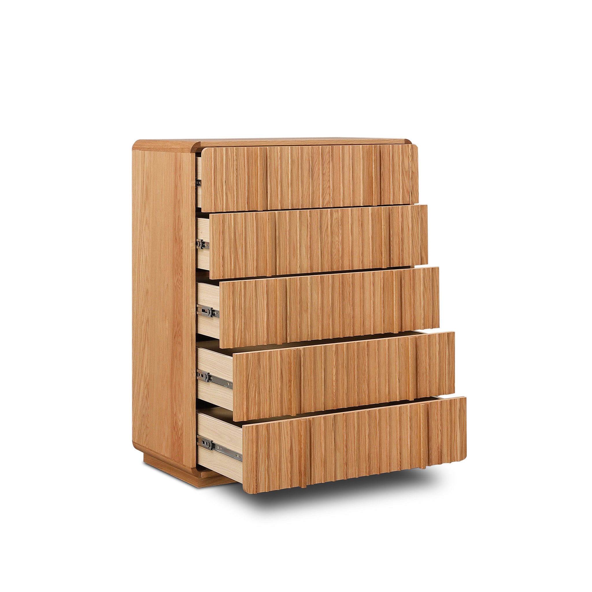 Elviano Tallboy Drawer Chest - Natural Drawer Marri-Core