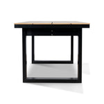 Monderra 1.6m Black Outdoor Dining Table - Natural Dining Table Industra-Core