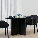 Sablea 1.2m Round Dining Table - Full Black Dining Table Cino-Core