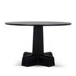 Vistone 1.2m Round Dining Table - Full Black Dining Table Nicki-Core