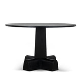 Vistone 1.2m Round Dining Table - Full Black Dining Table Nicki-Core
