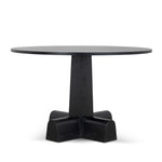 Vistone 1.2m Round Dining Table - Full Black Dining Table Nicki-Core