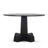Vistone 1.2m Round Dining Table - Full Black Dining Table Nicki-Core
