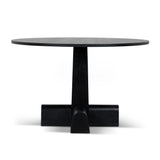 Vistone 1.2m Round Dining Table - Full Black Dining Table Nicki-Core