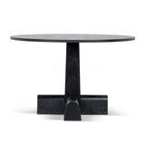 Vistone 1.2m Round Dining Table - Full Black Dining Table Nicki-Core