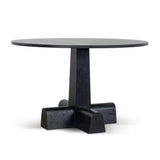 Vistone 1.2m Round Dining Table - Full Black Dining Table Nicki-Core