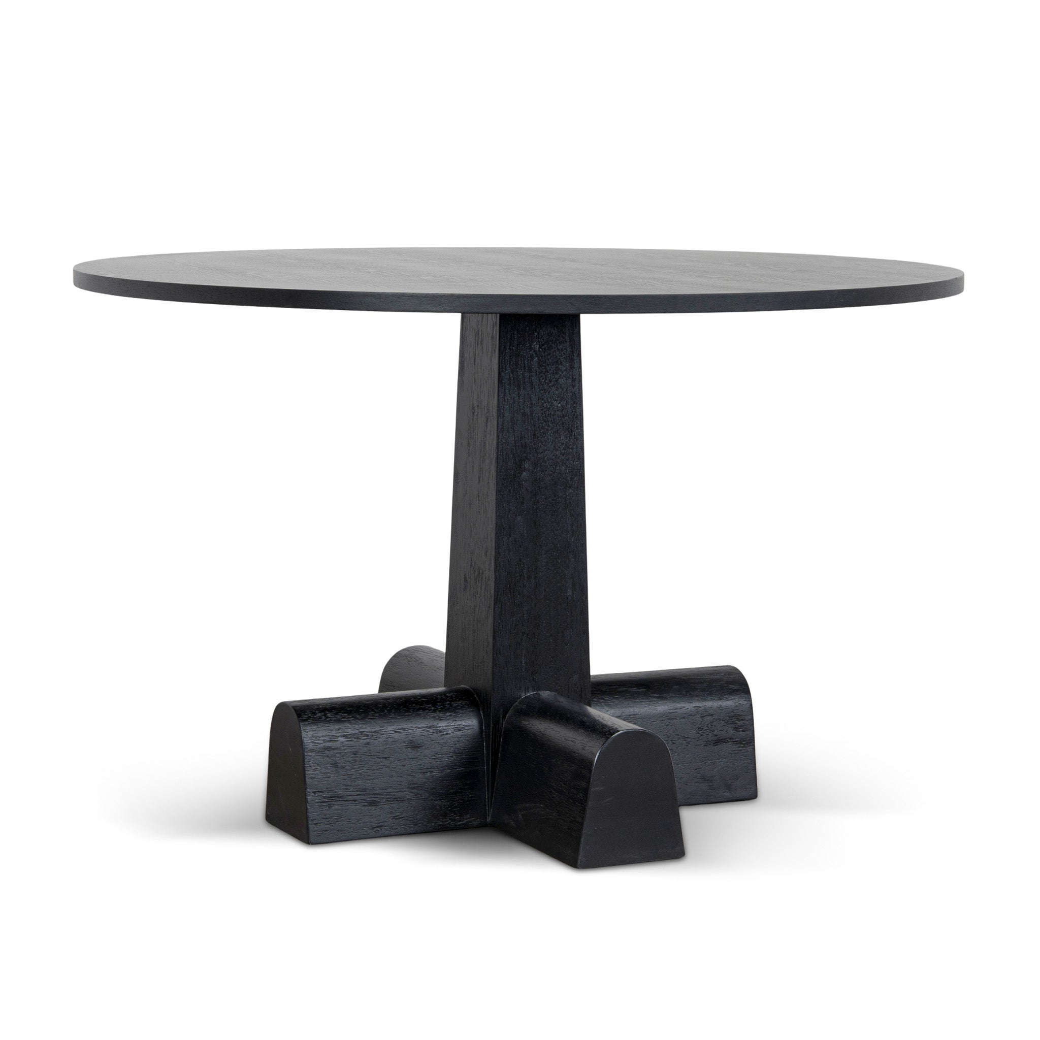 Vistone 1.2m Round Dining Table - Full Black Dining Table Nicki-Core