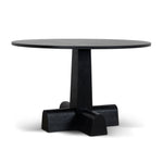Vistone 1.2m Round Dining Table - Full Black Dining Table Nicki-Core