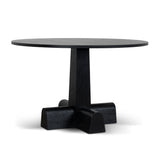 Vistone 1.2m Round Dining Table - Full Black Dining Table Nicki-Core