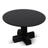 Vistone 1.2m Round Dining Table - Full Black Dining Table Nicki-Core