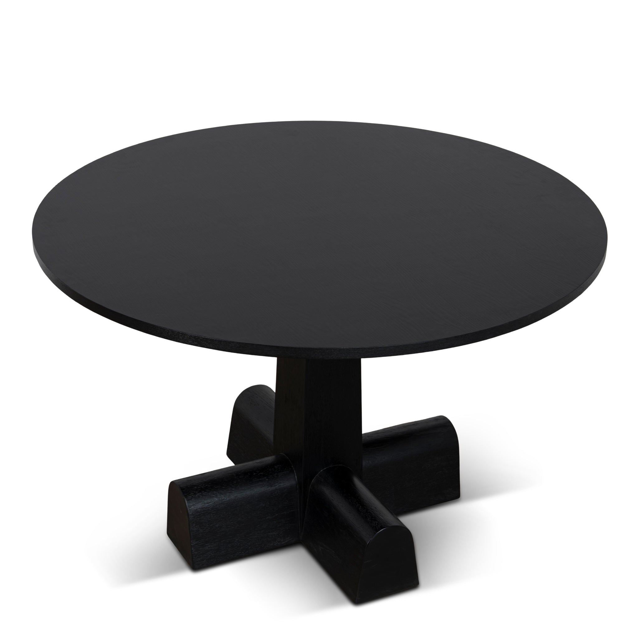Vistone 1.2m Round Dining Table - Full Black Dining Table Nicki-Core