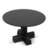 Vistone 1.2m Round Dining Table - Full Black Dining Table Nicki-Core