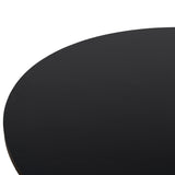 Vistone 1.2m Round Dining Table - Full Black Dining Table Nicki-Core