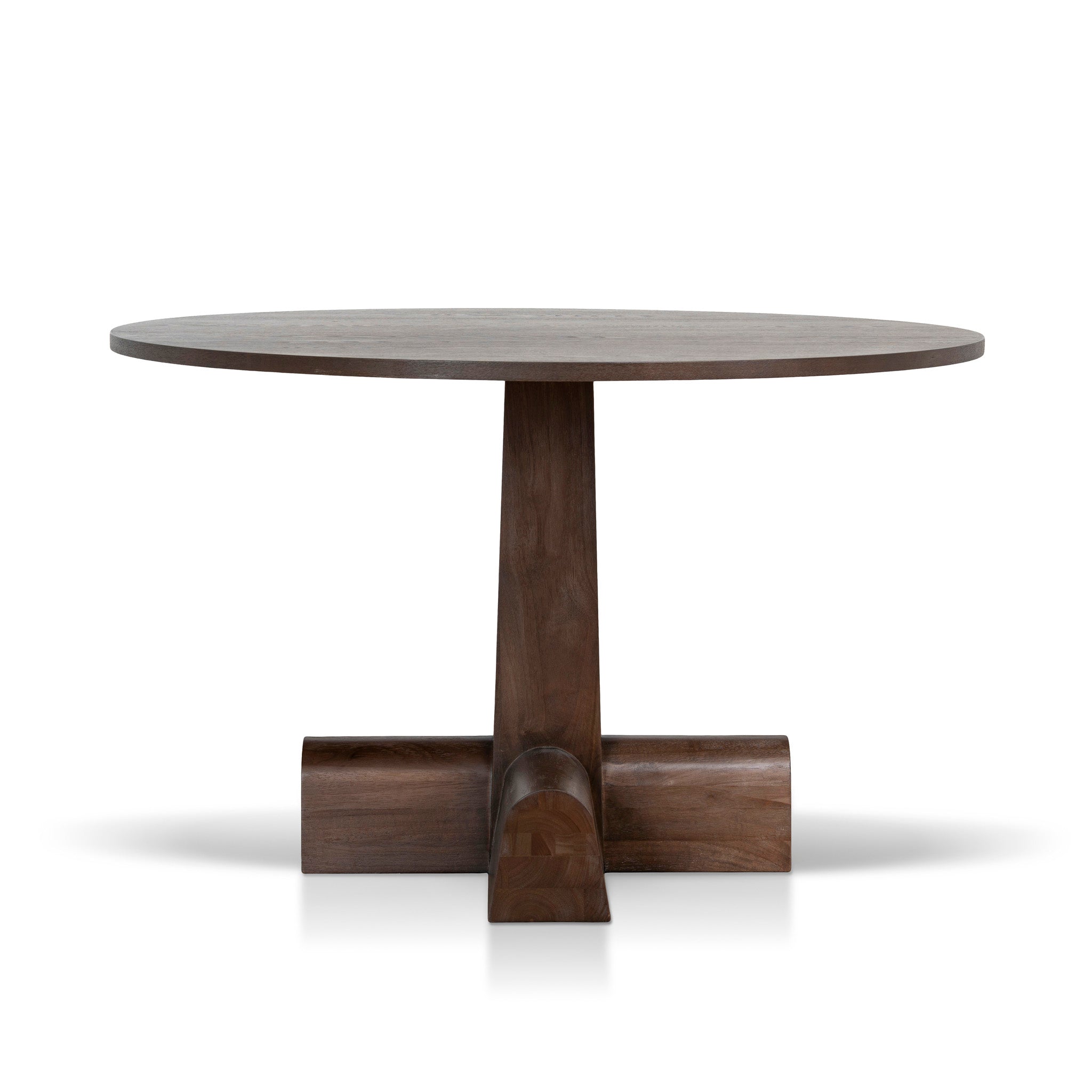 Vistone 1.2m Round Dining Table - Dark Brown Dining Table Nicki-Core
