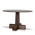 Vistone 1.2m Round Dining Table - Dark Brown Dining Table Nicki-Core