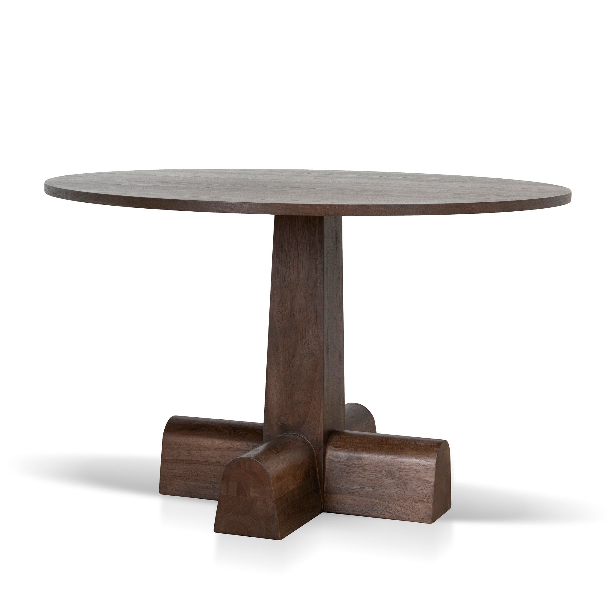 Vistone 1.2m Round Dining Table - Dark Brown Dining Table Nicki-Core