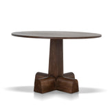 Vistone 1.2m Round Dining Table - Dark Brown Dining Table Nicki-Core