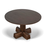 Vistone 1.2m Round Dining Table - Dark Brown Dining Table Nicki-Core