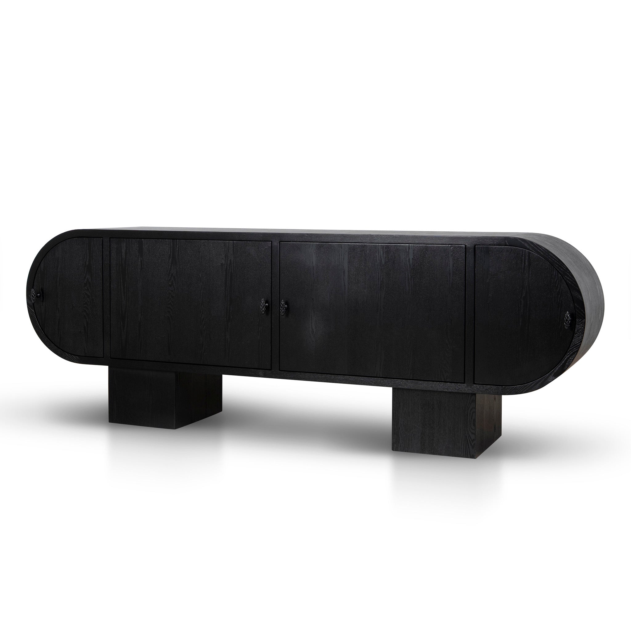 Ex Display - Oblio 2.2m Sideboard Unit - Full Black Buffet & Sideboard Nicki-Core