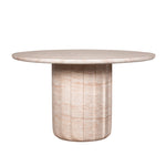 Etrusca 1.3m Round Concrete Dining Table - Light Travertine Look Dining Table Concrete-Core