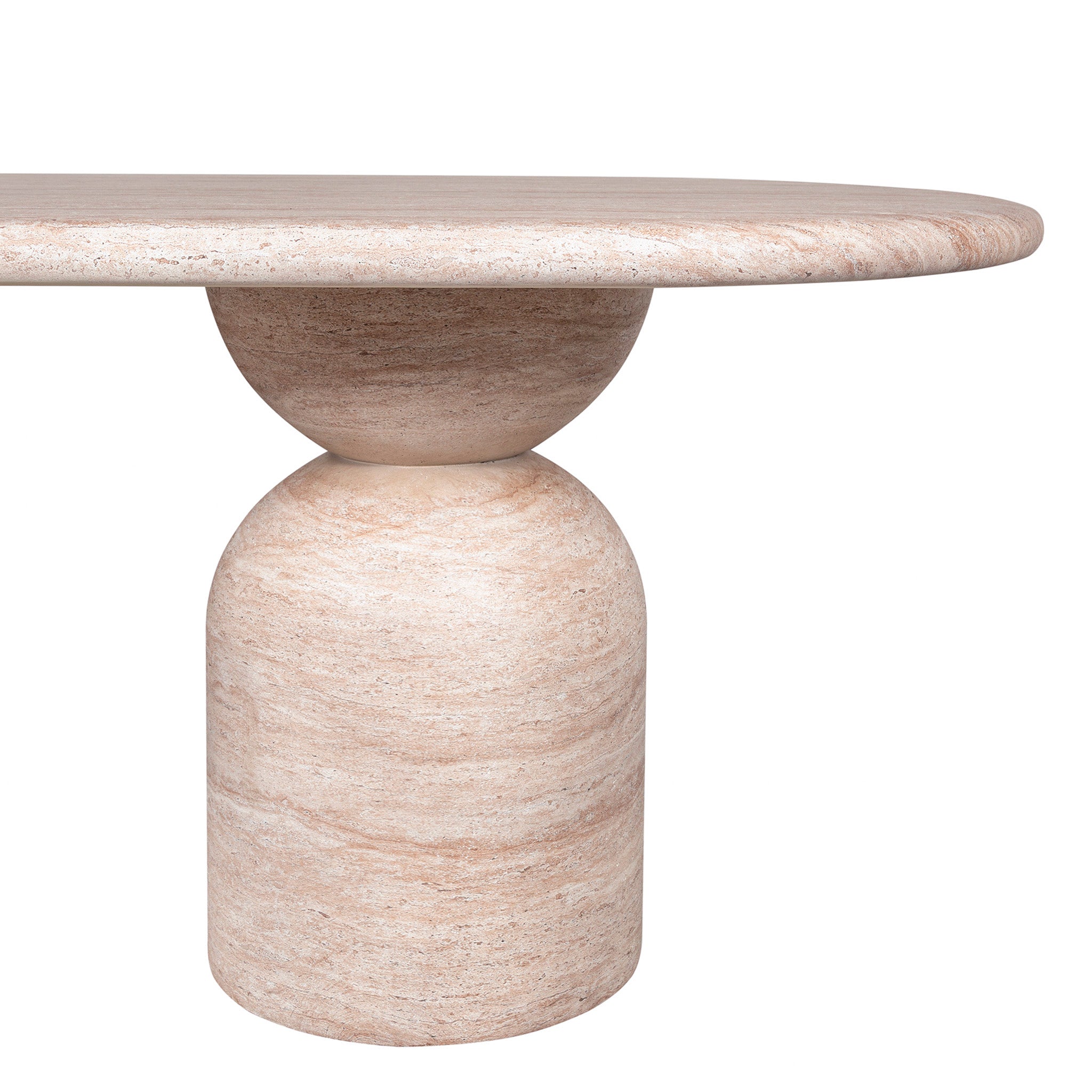 Palatino 2.2m Oval Dining Table - Light Travertine Look Dining Table Concrete-Core