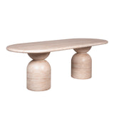 Palatino 2.2m Oval Dining Table - Light Travertine Look Dining Table Concrete-Core