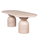 Palatino 2.2m Oval Dining Table - Light Travertine Look Dining Table Concrete-Core