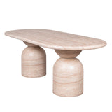 Palatino 2.2m Oval Dining Table - Light Travertine Look Dining Table Concrete-Core
