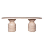 Palatino 2.2m Oval Dining Table - Light Travertine Look Dining Table Concrete-Core