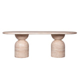 Palatino 2.2m Oval Dining Table - Light Travertine Look Dining Table Concrete-Core
