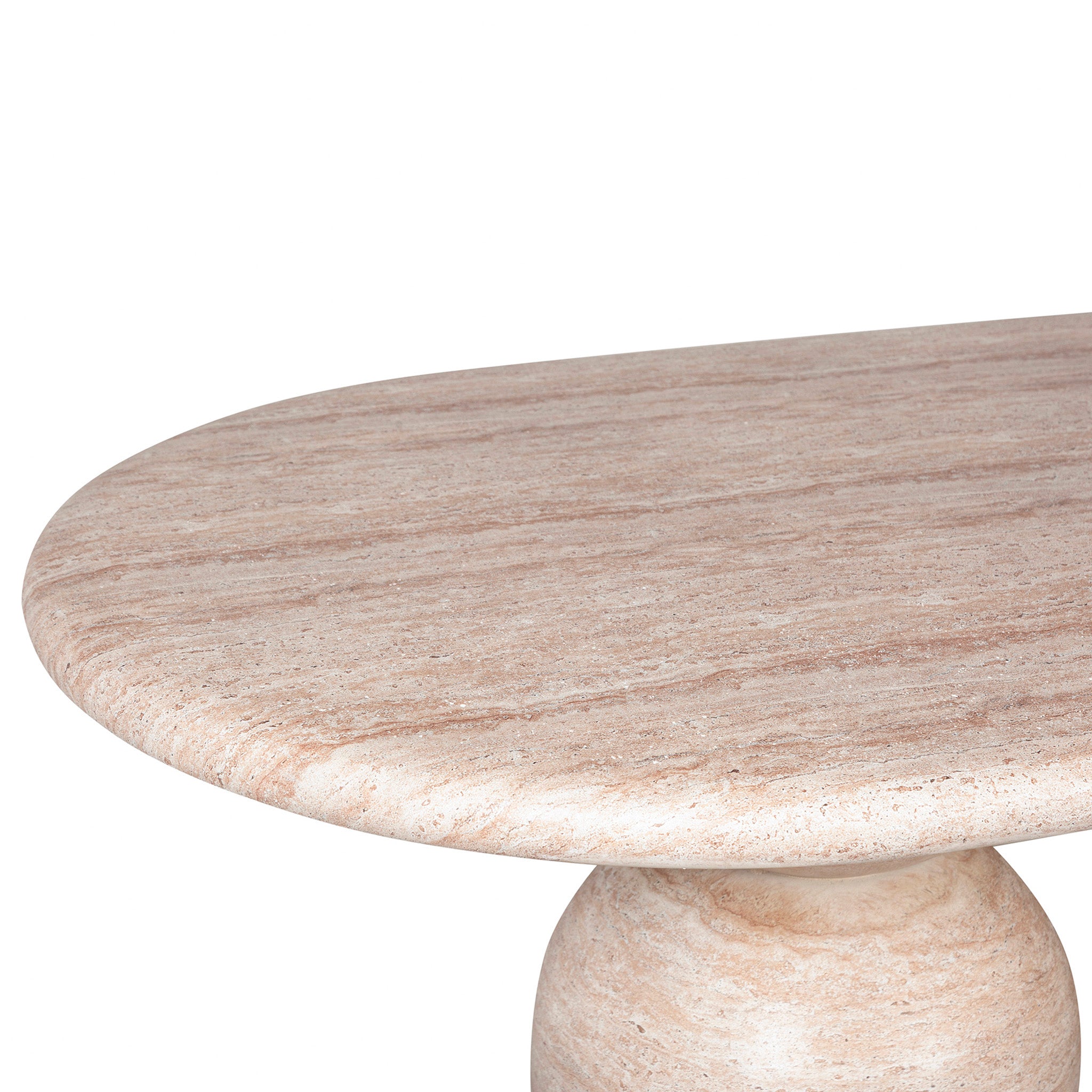 Palatino 2.2m Oval Dining Table - Light Travertine Look Dining Table Concrete-Core