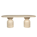 Palatino 2.2m Oval Dining Table - Light Travertine Look Dining Table Concrete-Core