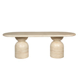 Palatino 2.2m Oval Dining Table - Light Travertine Look Dining Table Concrete-Core