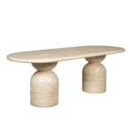 Palatino 2.2m Oval Dining Table - Light Travertine Look Dining Table Concrete-Core