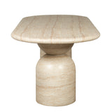 Palatino 2.2m Oval Dining Table - Light Travertine Look Dining Table Concrete-Core
